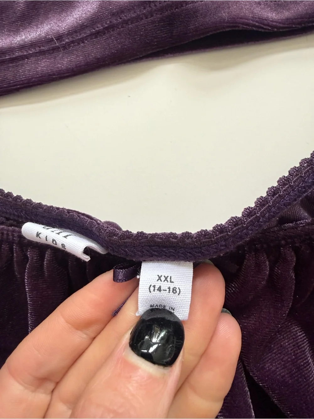 Gap Velvet Skirt and Long Sleeved Top Set - Plum Purple Size XXL 14-16